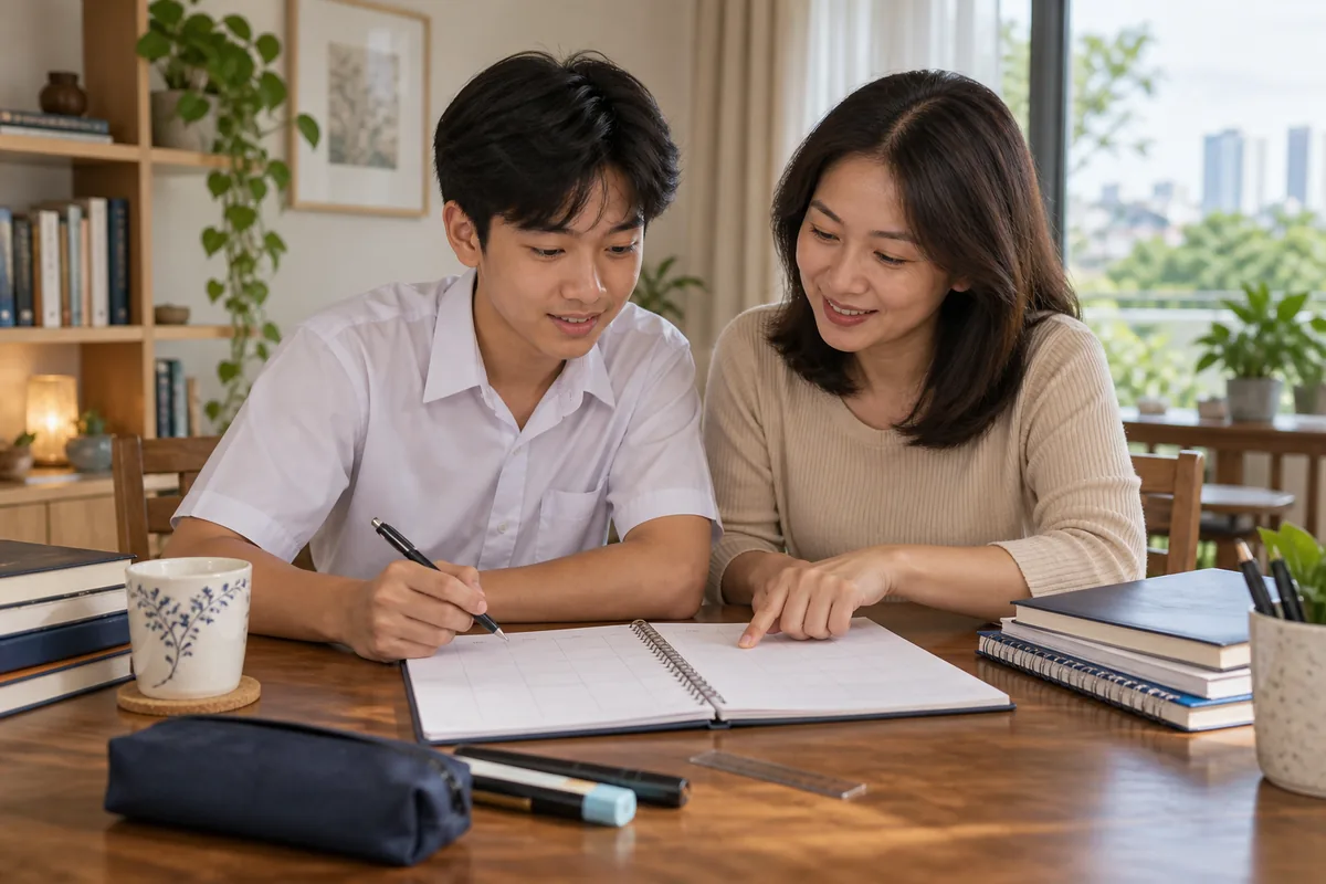 Family planning a balanced Additional Mathematics study week
