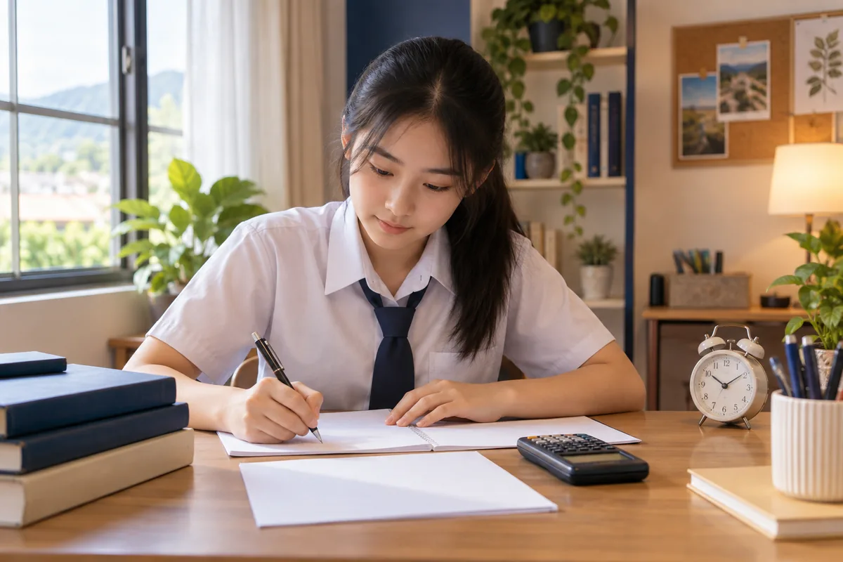 Student preparing for the SPM Additional Mathematics exam