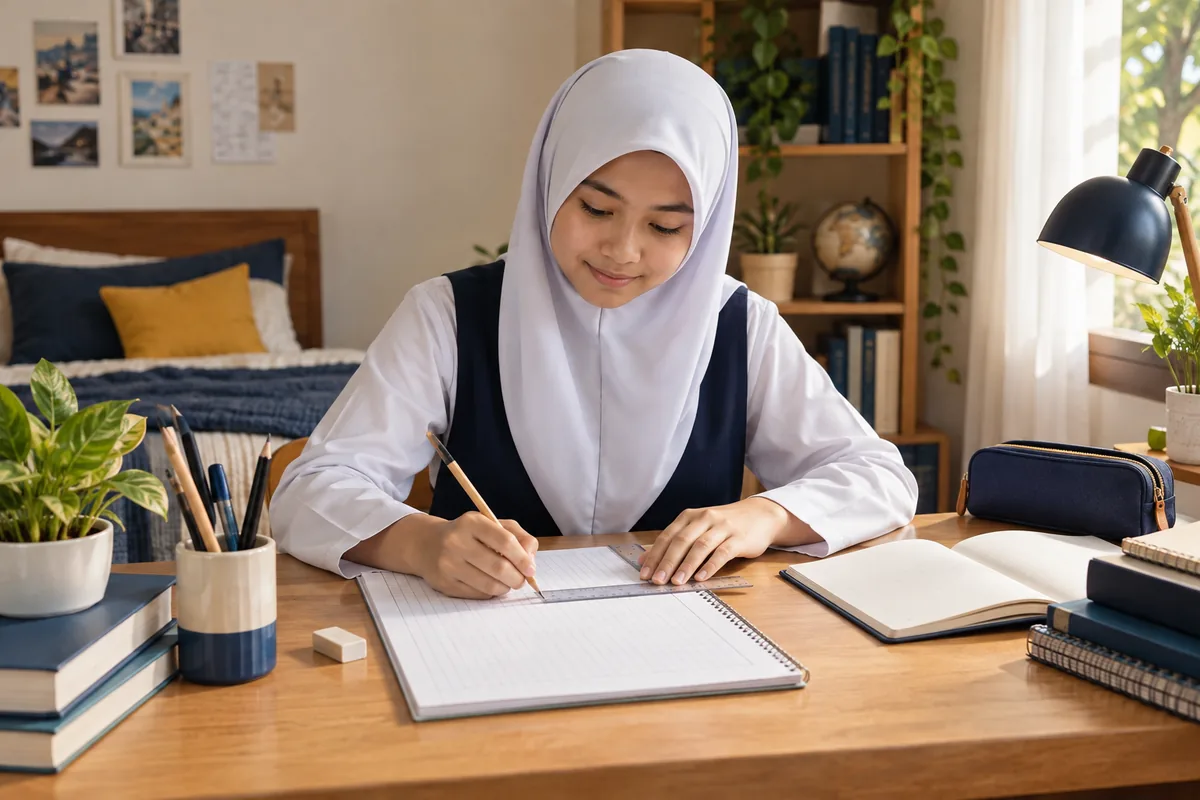 Pelajar Tingkatan 4 membina asas Matematik Tambahan