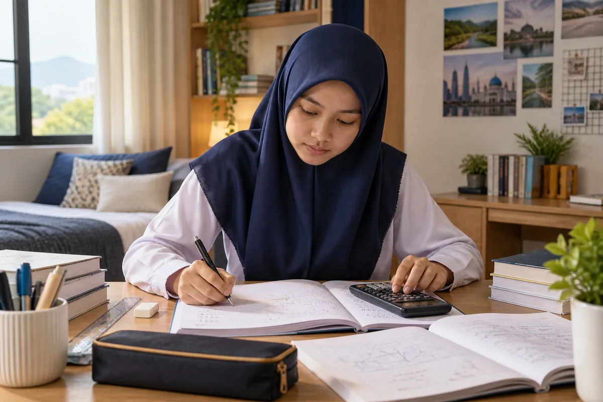 Pelajar Tingkatan 5 membuat persediaan Matematik Tambahan SPM