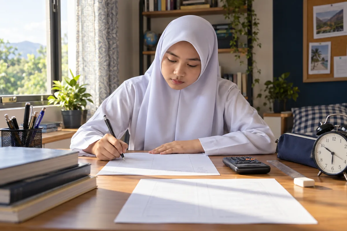 Pelajar melengkapkan latihan Matematik Tambahan SPM mengikut masa